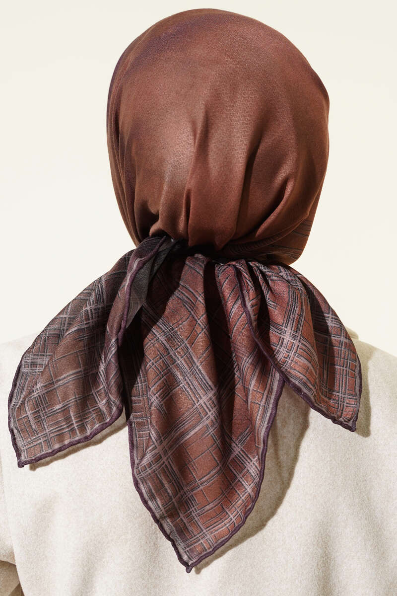 Batik Desen Demore Eşarp Acı Kahve