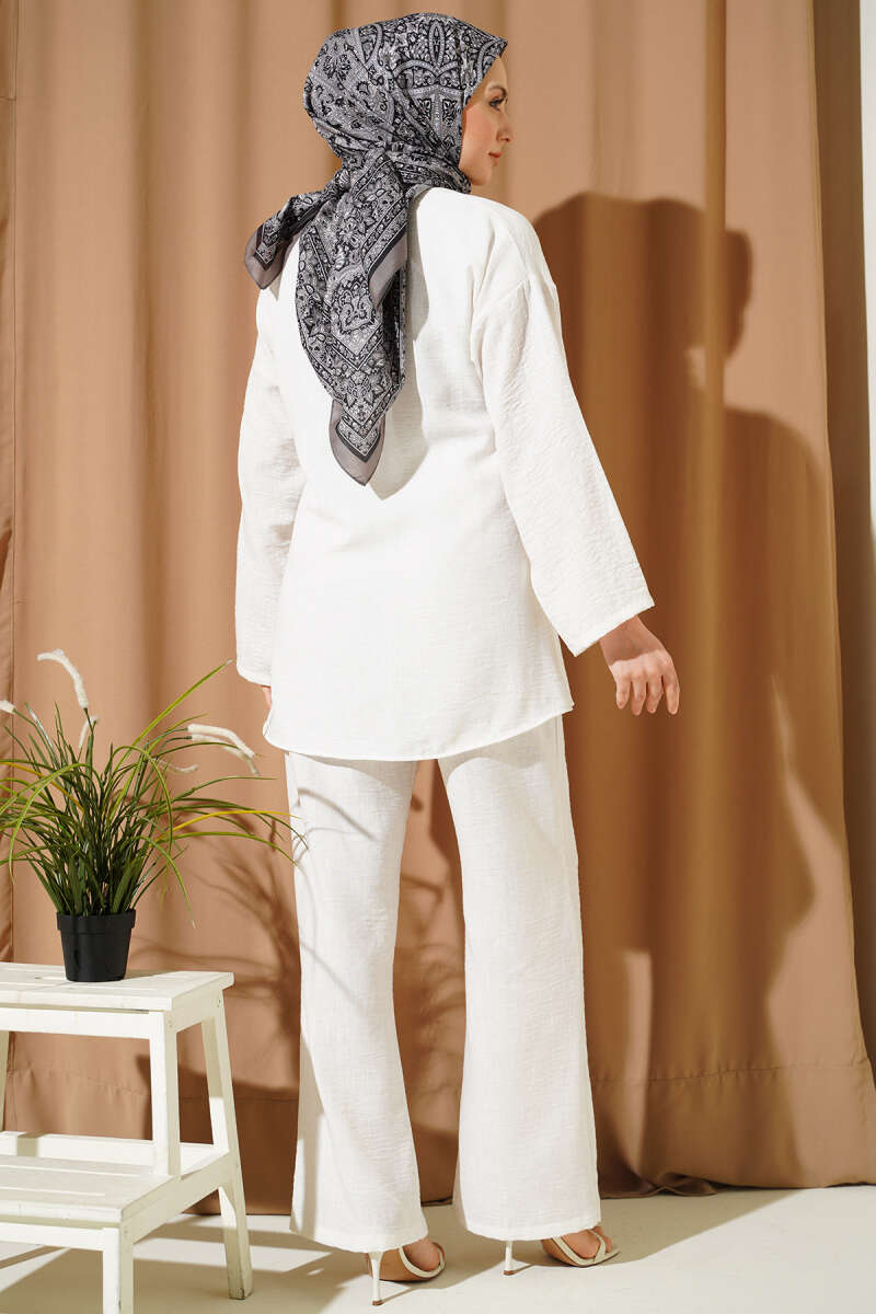 Batik Desen Önü Bağcıklı İkili Takım