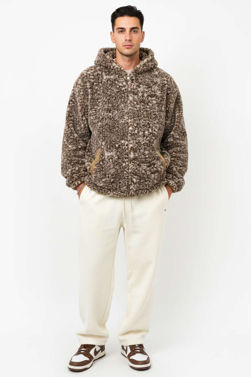 Batik Desen Peluş Erkek Mont