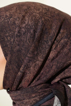 Batik Motifli Modal Eşarp Acı Kahve