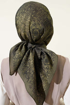 Batik Motifli Modal Eşarp Haki