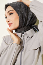 Batik Motifli Modal Eşarp Siyah
