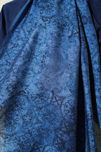 Batik Motifli Modal Şal İndigo