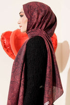 Batik Motifli Modal Şal Kırmızı