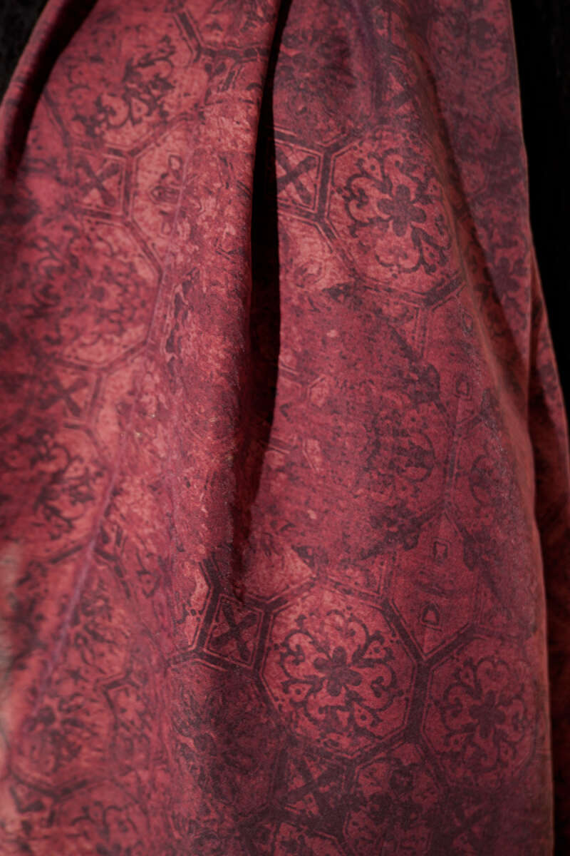 Batik Motifli Modal Şal Kırmızı