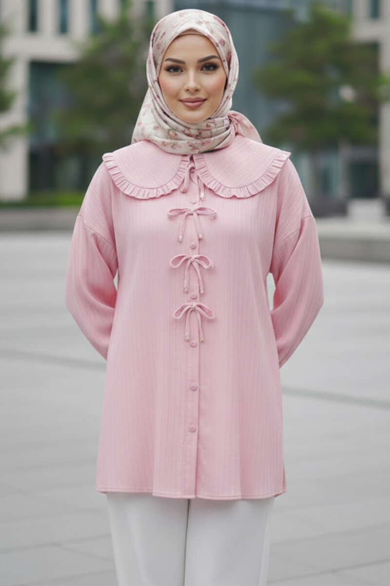 Bebe Yaka Kurdeleli Tunik