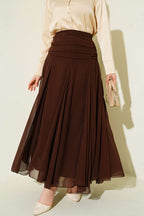 Bel Büzgülü Şifon Etek