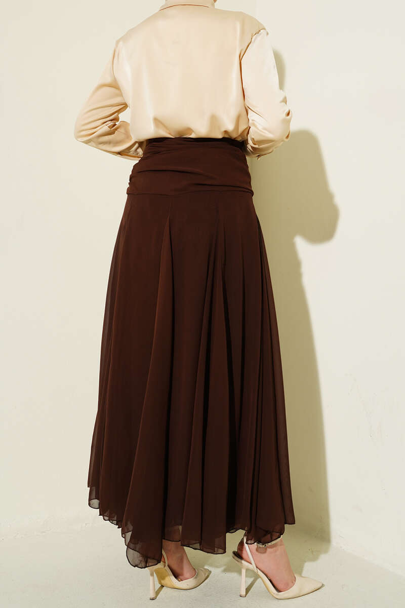 Bel Büzgülü Şifon Etek