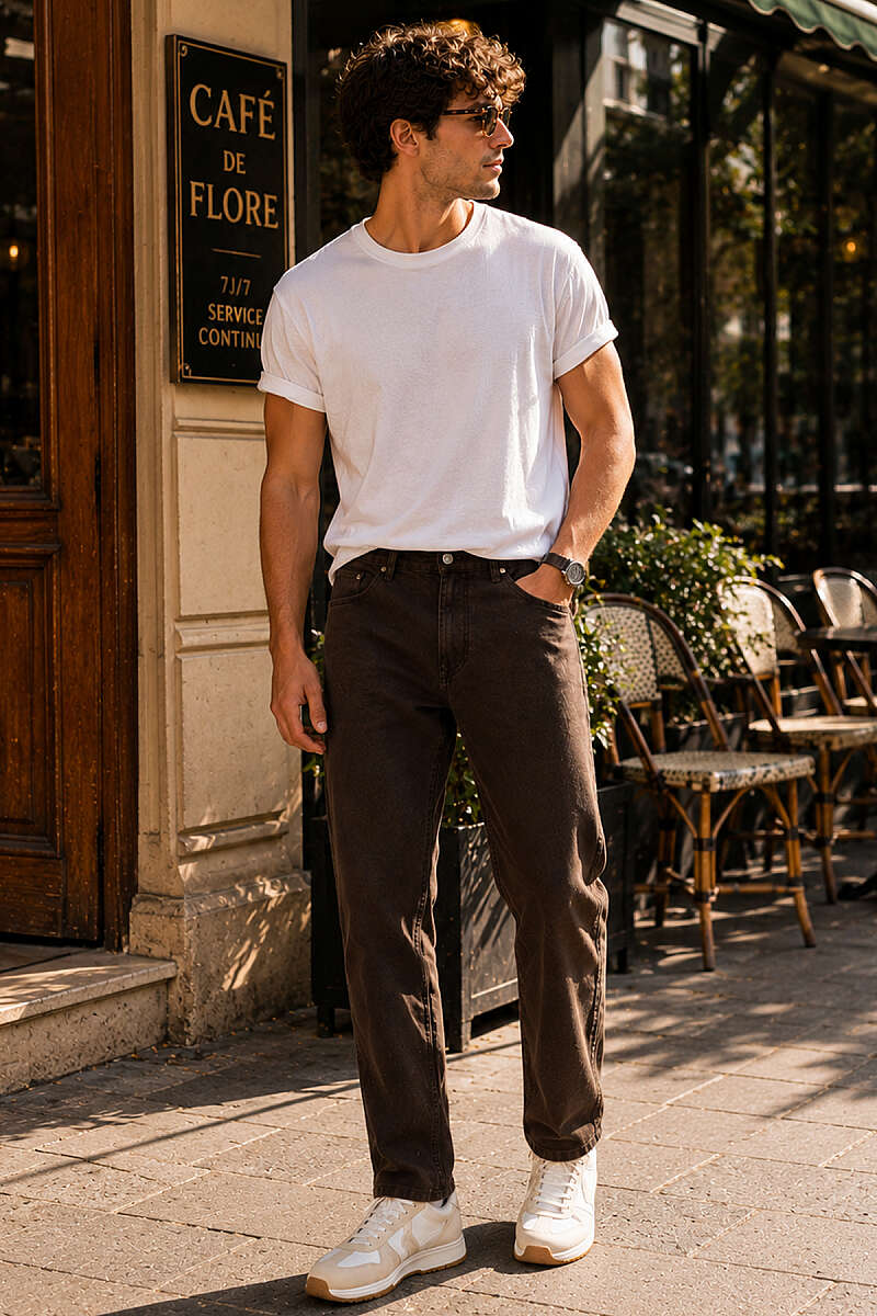 Bel Düğmeli Gabardin Baggy Erkek Pantolon
