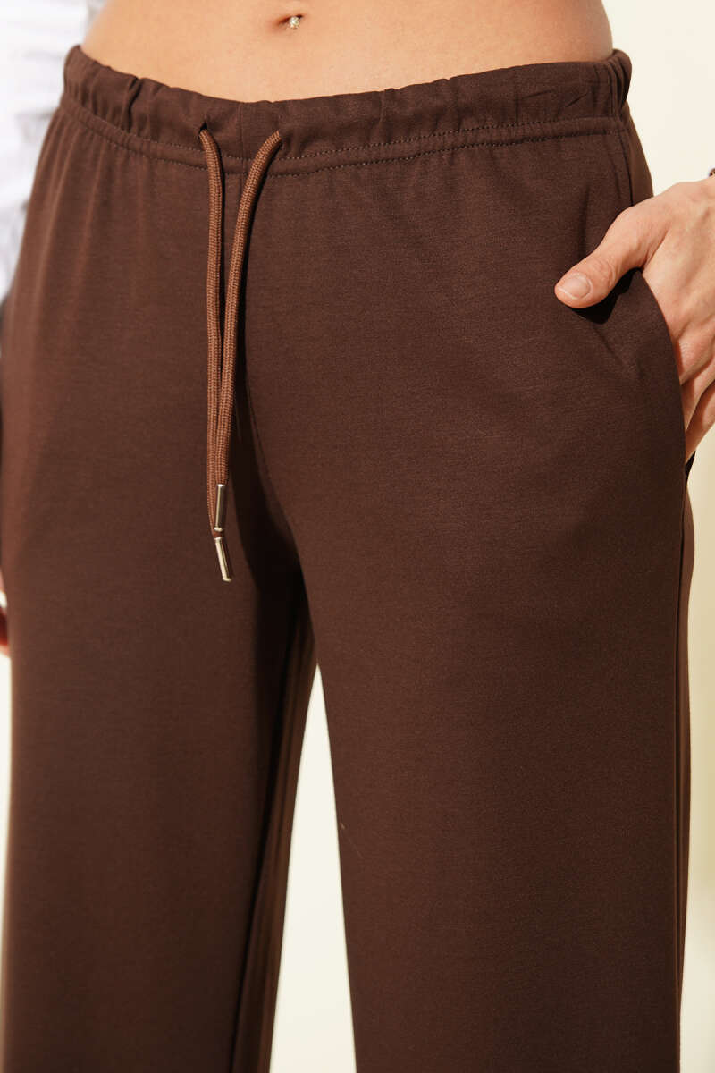 Bel İp Bağcıklı Bol Paça Pantolon