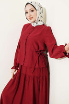 Bel İp Bağlamalı Etekli İkili Takım