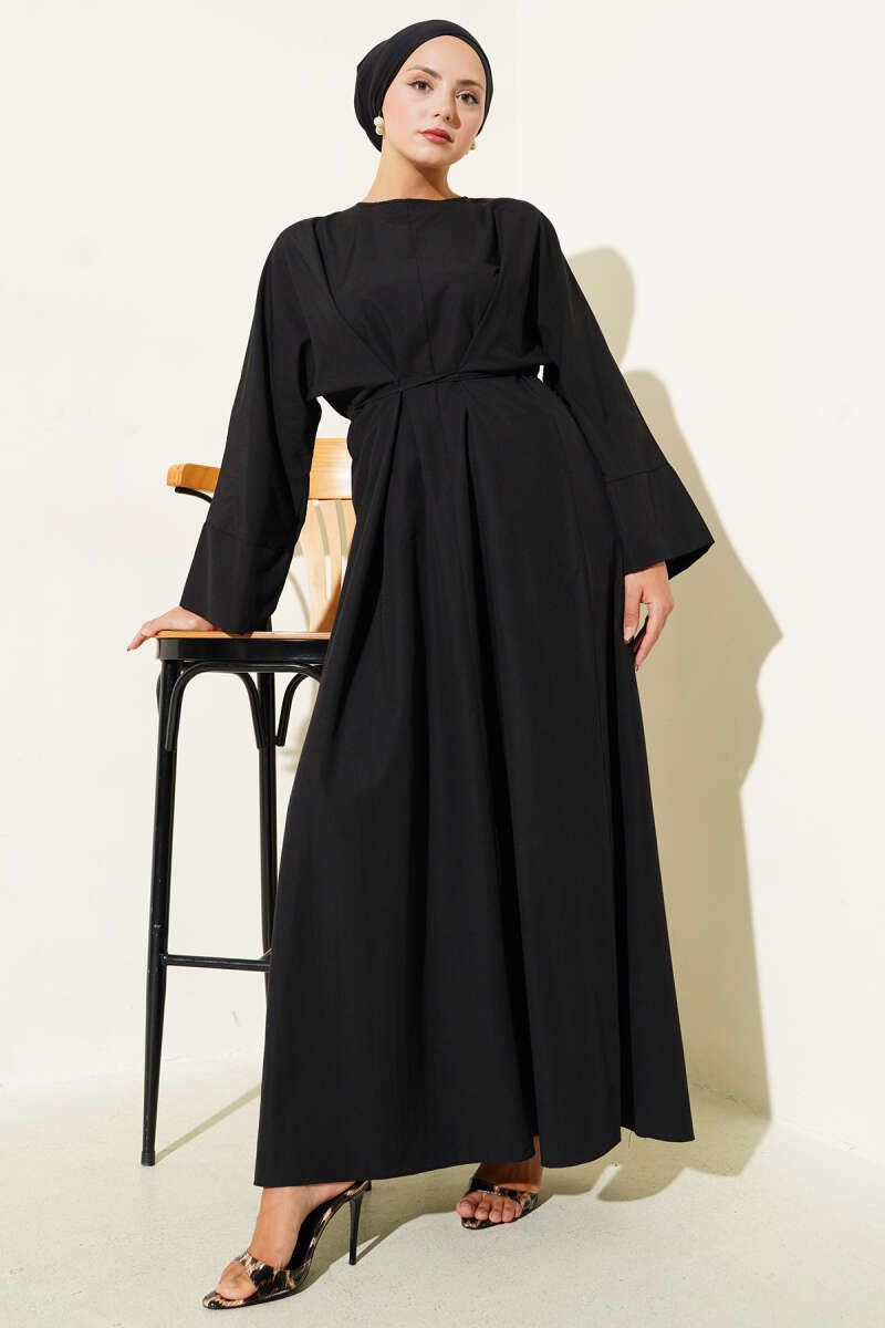 Bel İpli Oversize Basic Elbise