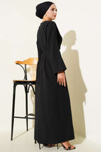 Bel İpli Oversize Basic Elbise