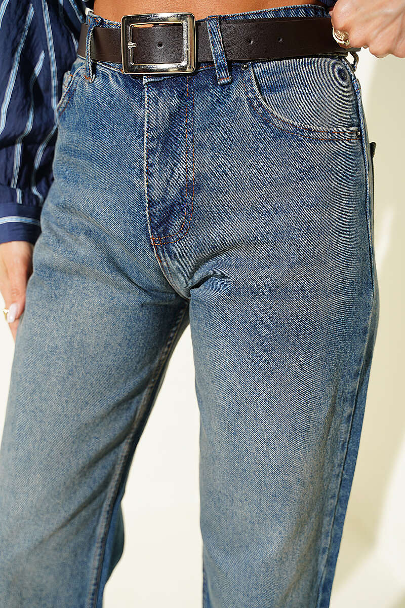 Bel Kemerli Palazzo Kot Pantolon Kahve Tint