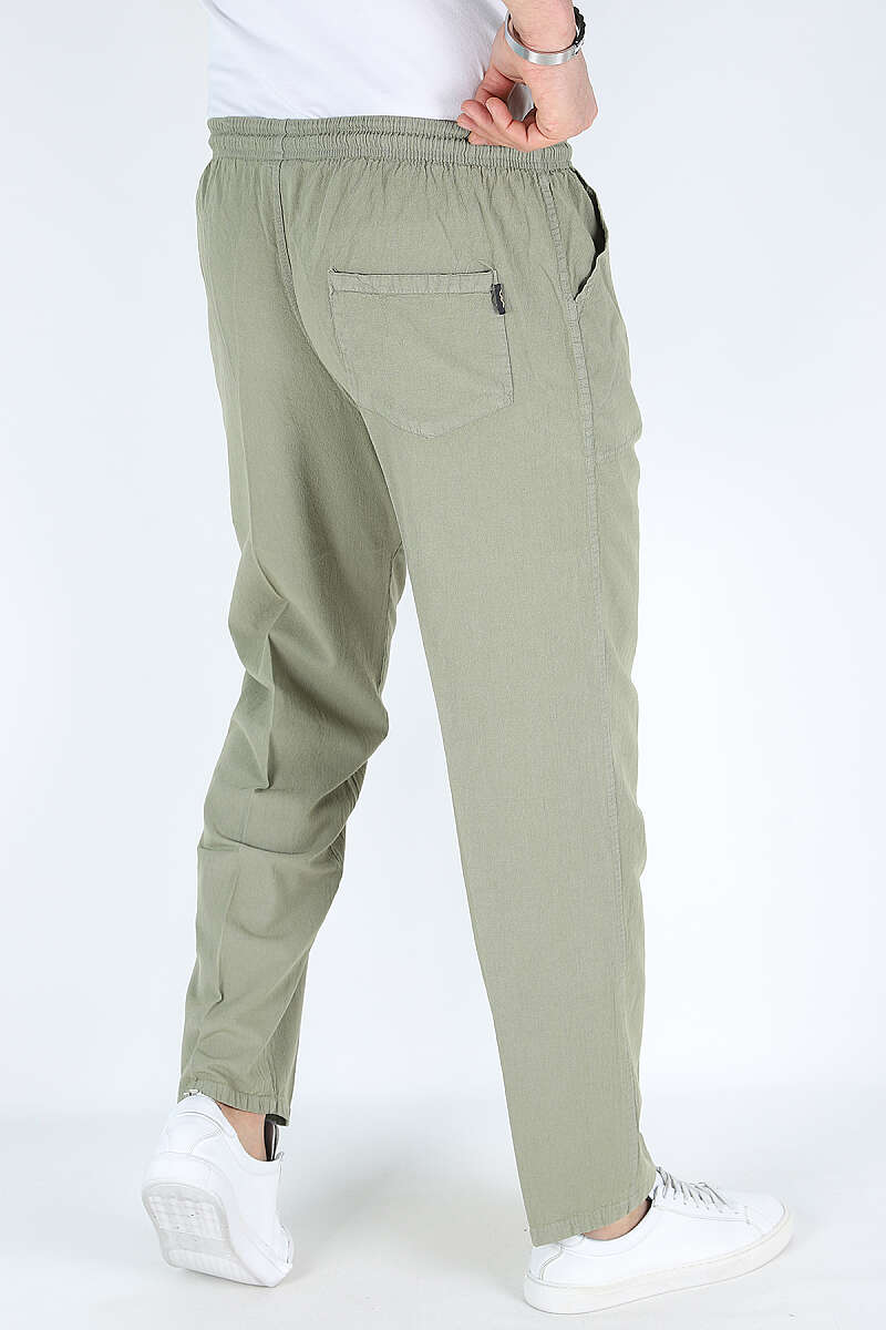 Bel Kuşaklı Erkek Jogger Pantolon Çağla Yeşili