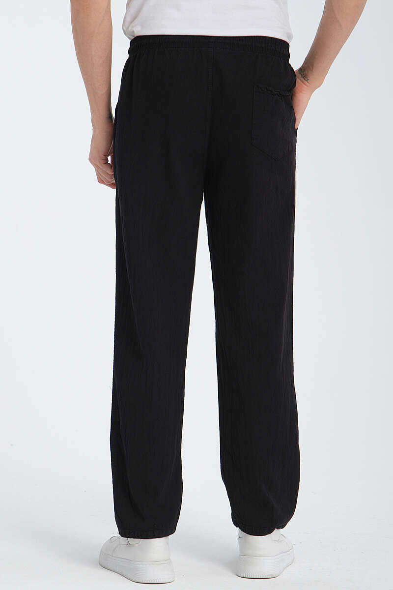 Bel Kuşaklı Erkek Jogger Pantolon Siyah