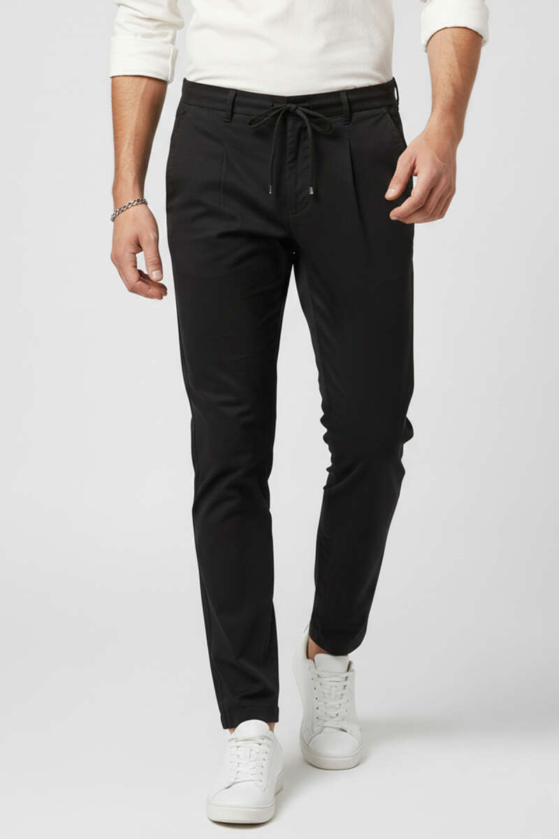 Bel Lastikli Bağcıklı Baggy Erkek Pantolon