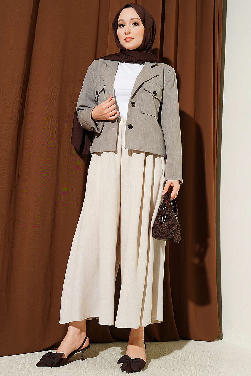 Bel Lastikli Basic Pantolon Etek