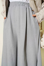 Bel Lastikli Basic Pantolon Etek Gri