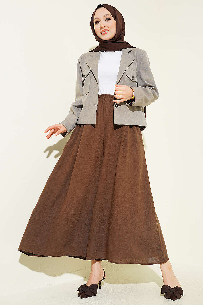 Bel Lastikli Basic Pantolon Etek