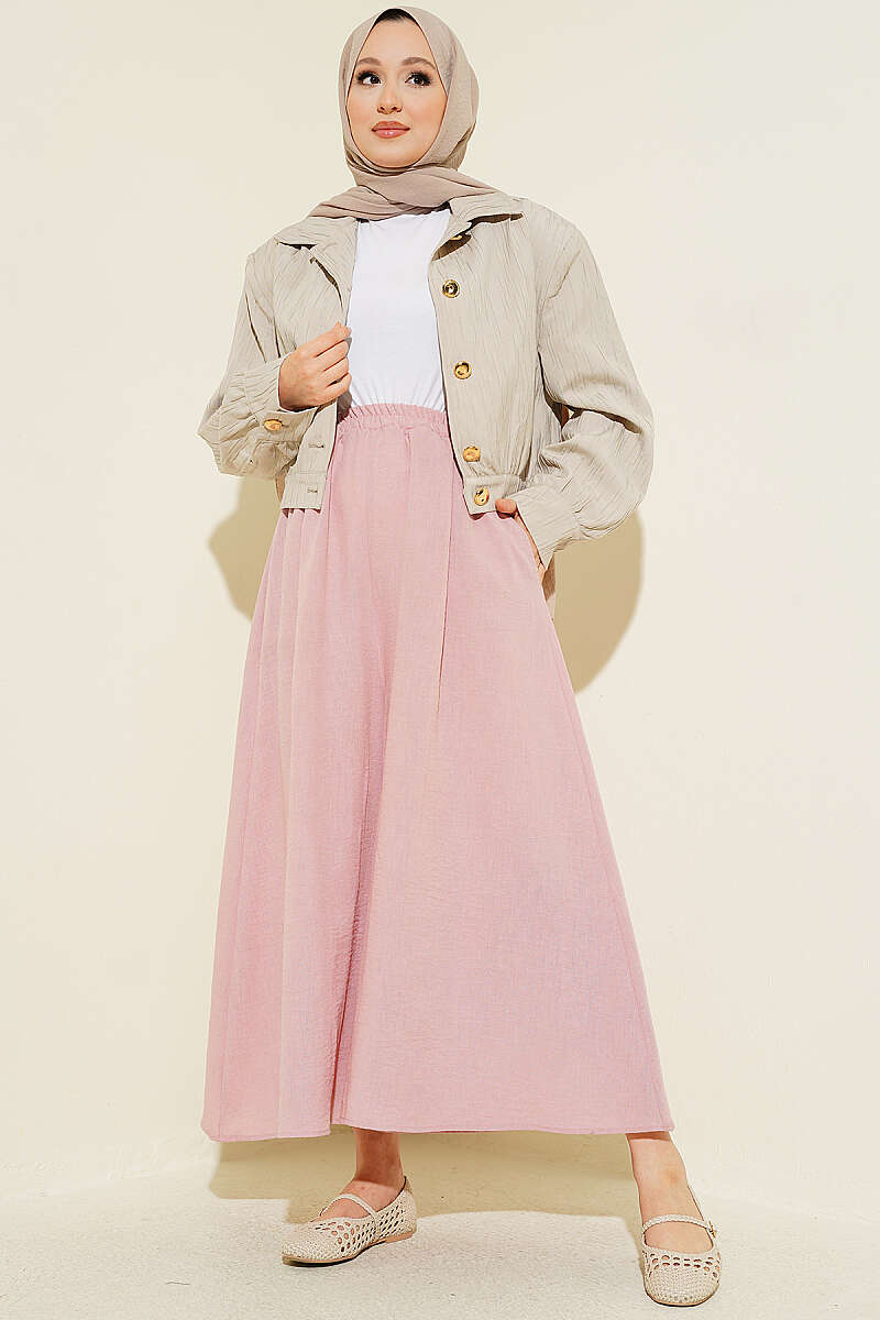 Bel Lastikli Basic Pantolon Etek