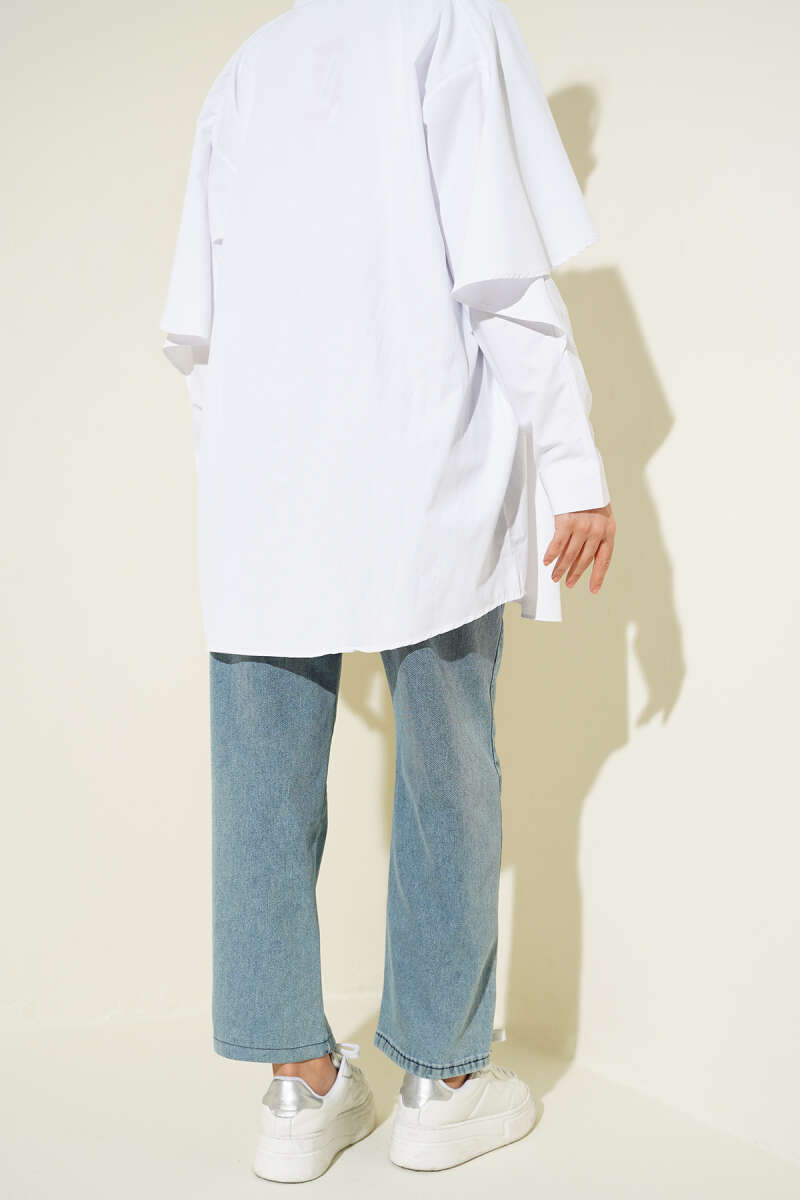 Bel Lastikli Çımalı Kot Pantolon