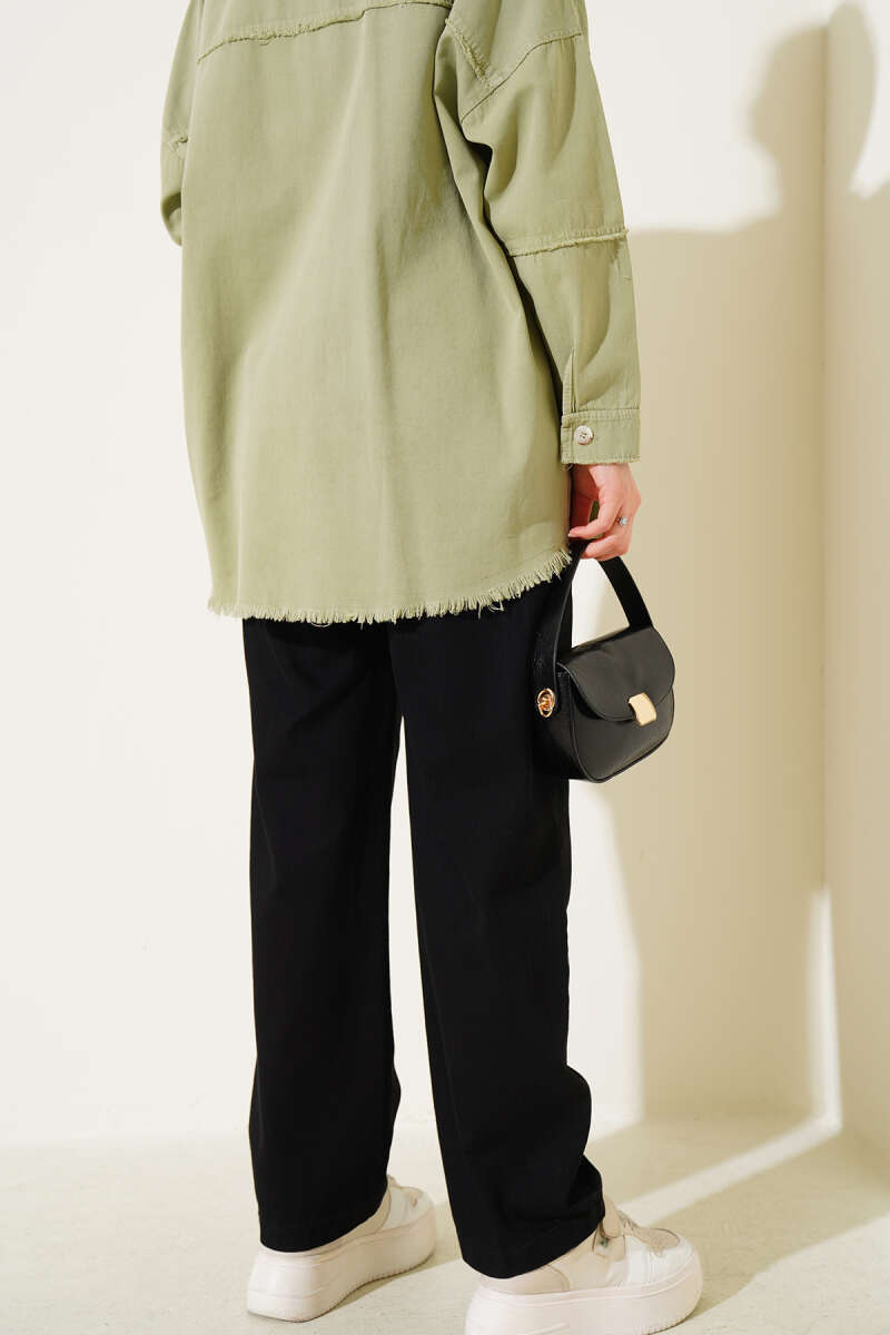 Bel Lastikli Çımalı Kot Pantolon