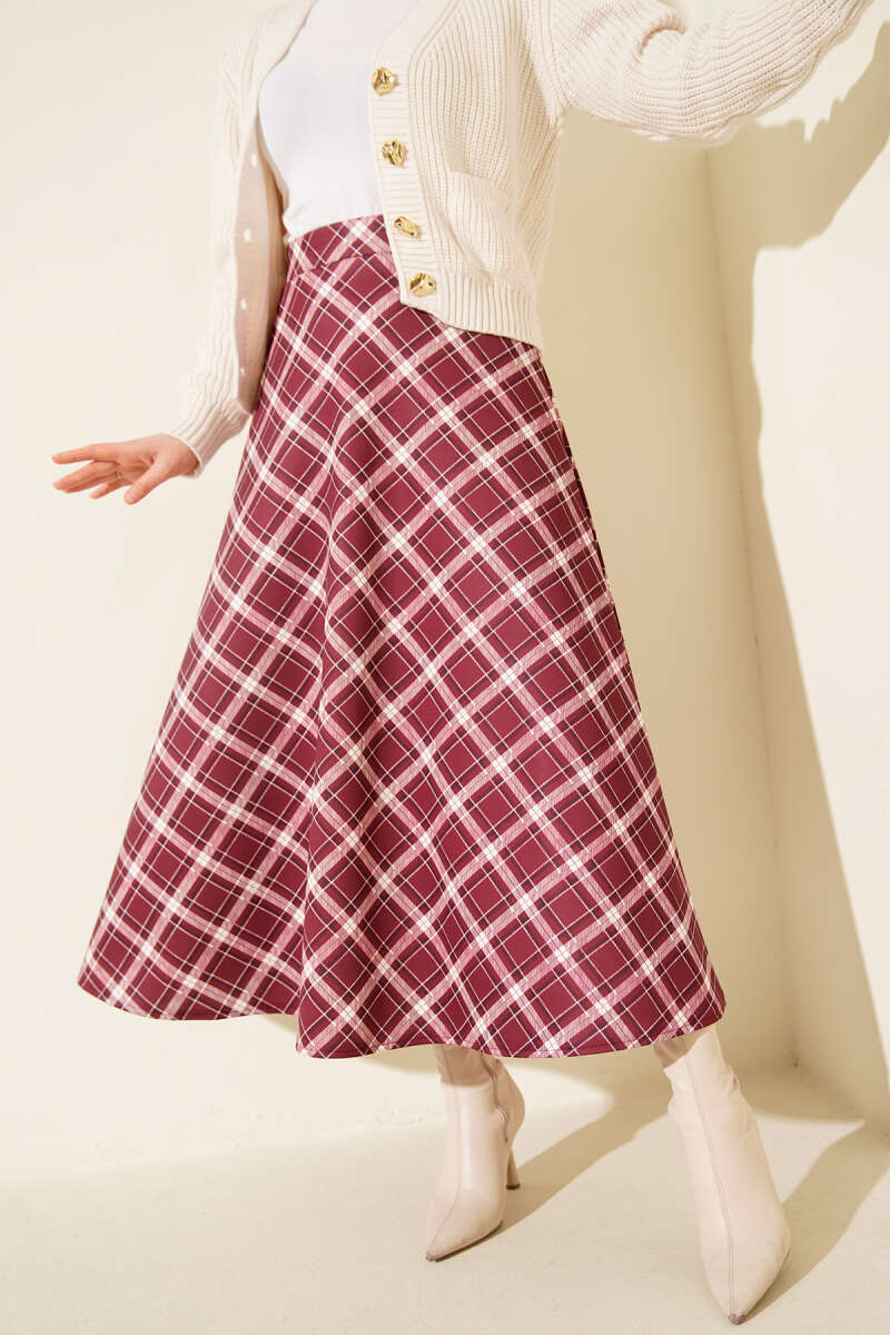 Bel Lastikli Ekoseli Scuba Etek Главное изображение товара