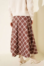 Bel Lastikli Ekoseli Scuba Etek