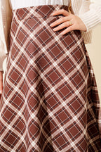 Bel Lastikli Ekoseli Scuba Etek