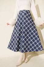 Bel Lastikli Ekoseli Scuba Etek