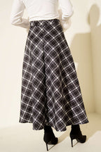 Bel Lastikli Ekoseli Scuba Etek