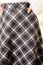 Bel Lastikli Ekoseli Scuba Etek