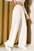 Crinkle Trousers with Elastic Waist