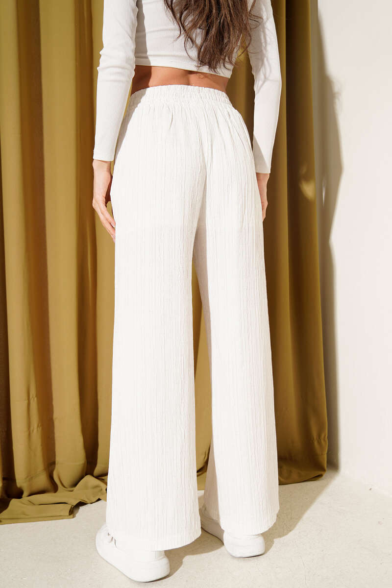 Crinkle Trousers with Elastic Waist