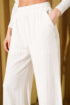 Crinkle Trousers with Elastic Waist