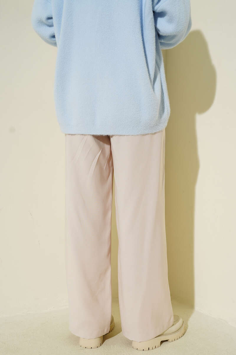 Bel Lastikli Tencel Pantolon