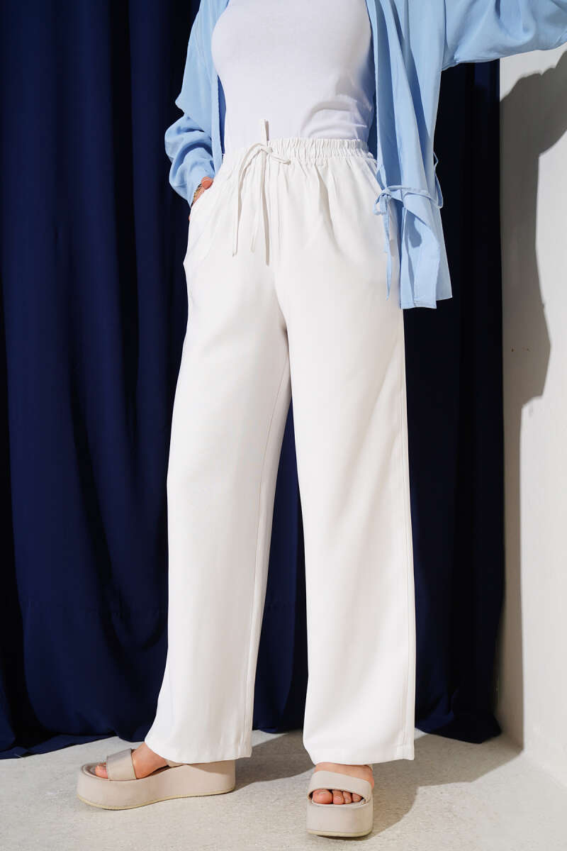 Bel Lastikli Tencel Pantolon