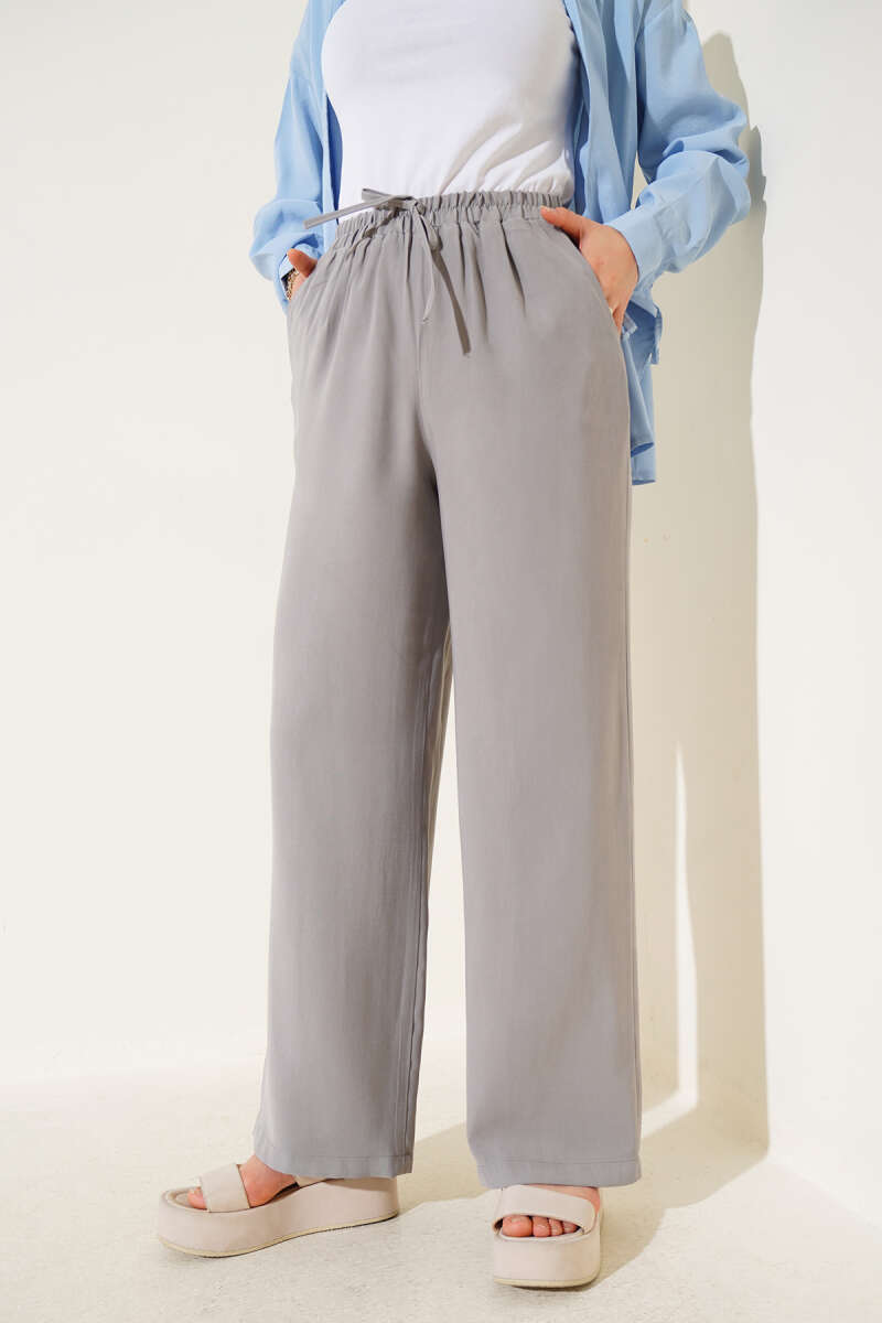 Bel Lastikli Tencel Pantolon