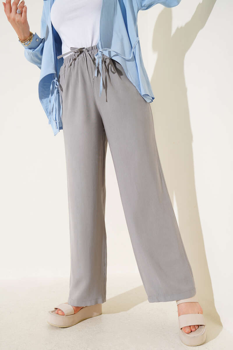 Bel Lastikli Tencel Pantolon