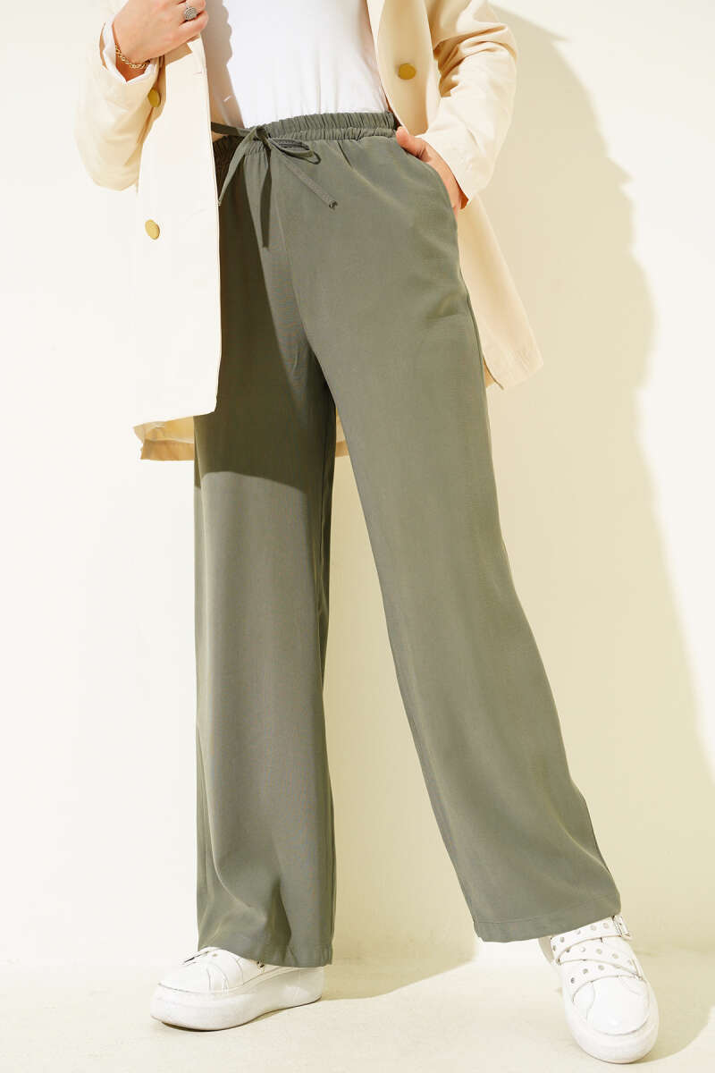 Bel Lastikli Tencel Pantolon