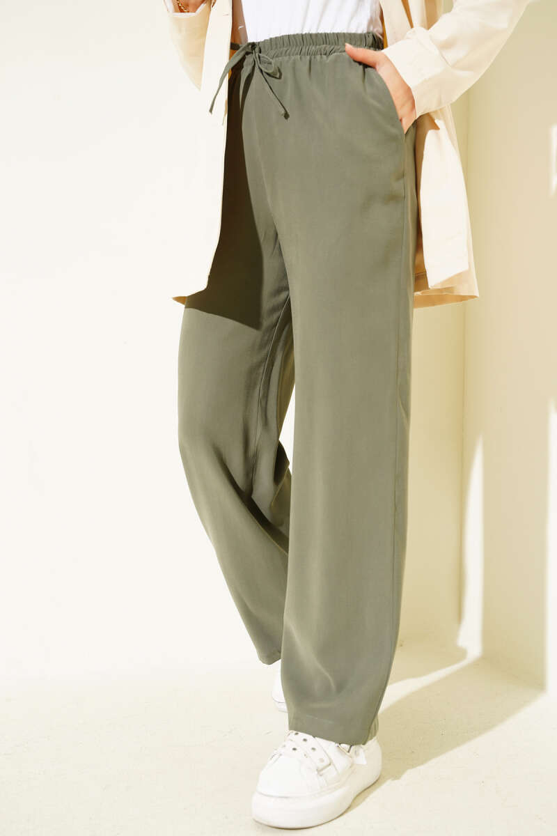 Bel Lastikli Tencel Pantolon