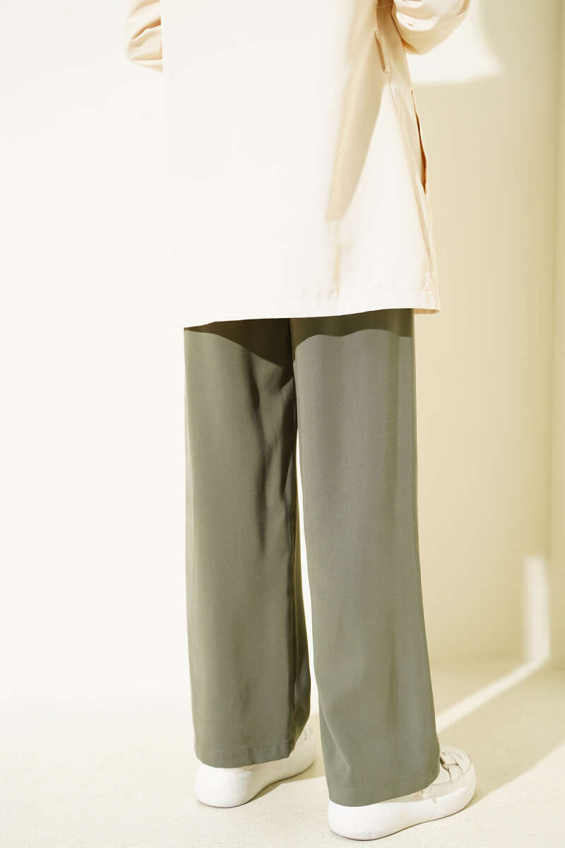 Bel Lastikli Tencel Pantolon
