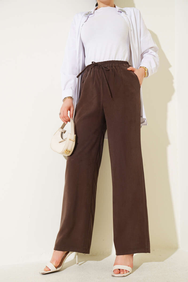 Bel Lastikli Tencel Pantolon