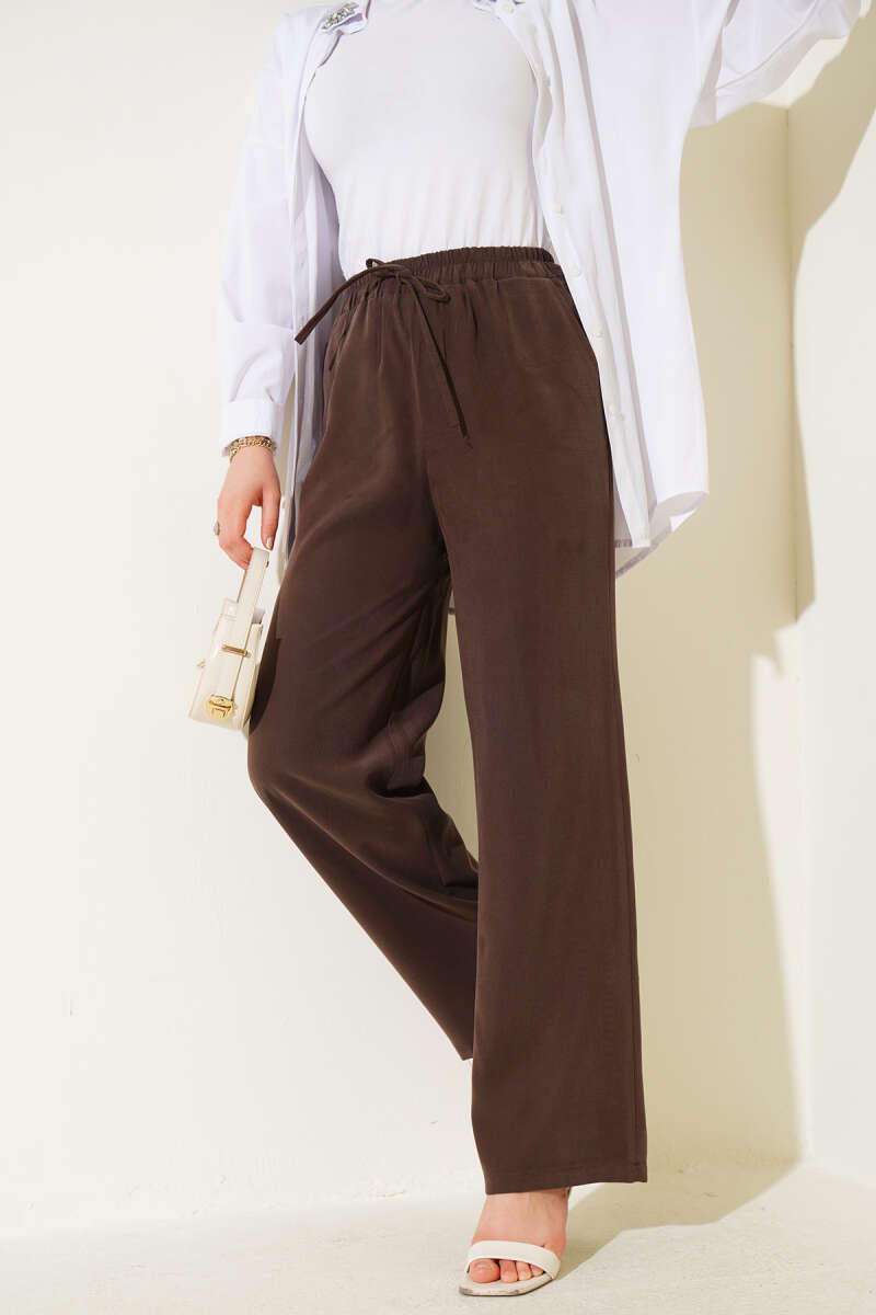 Bel Lastikli Tencel Pantolon
