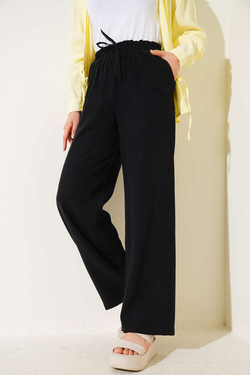 Bel Lastikli Tencel Pantolon