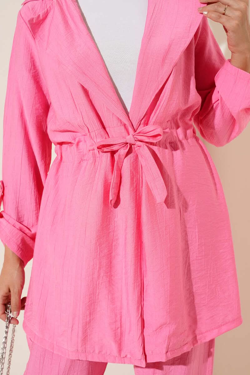Bel Tünelli Kruvaze Yaka İkili Takım