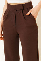 Beli Cırtlı Geniş Paça Pantolon