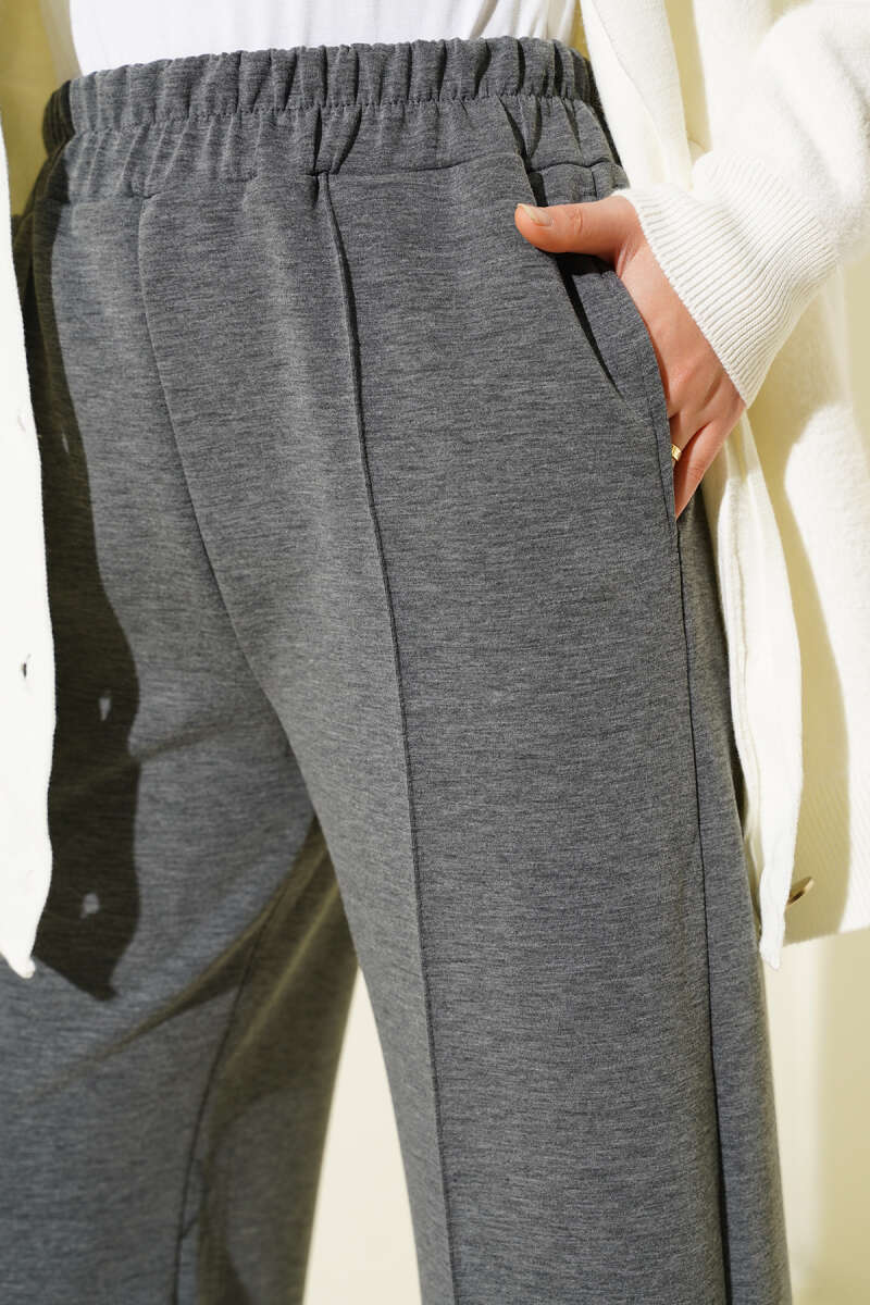 Beli Lastik Detaylı Çımalı Pantolon