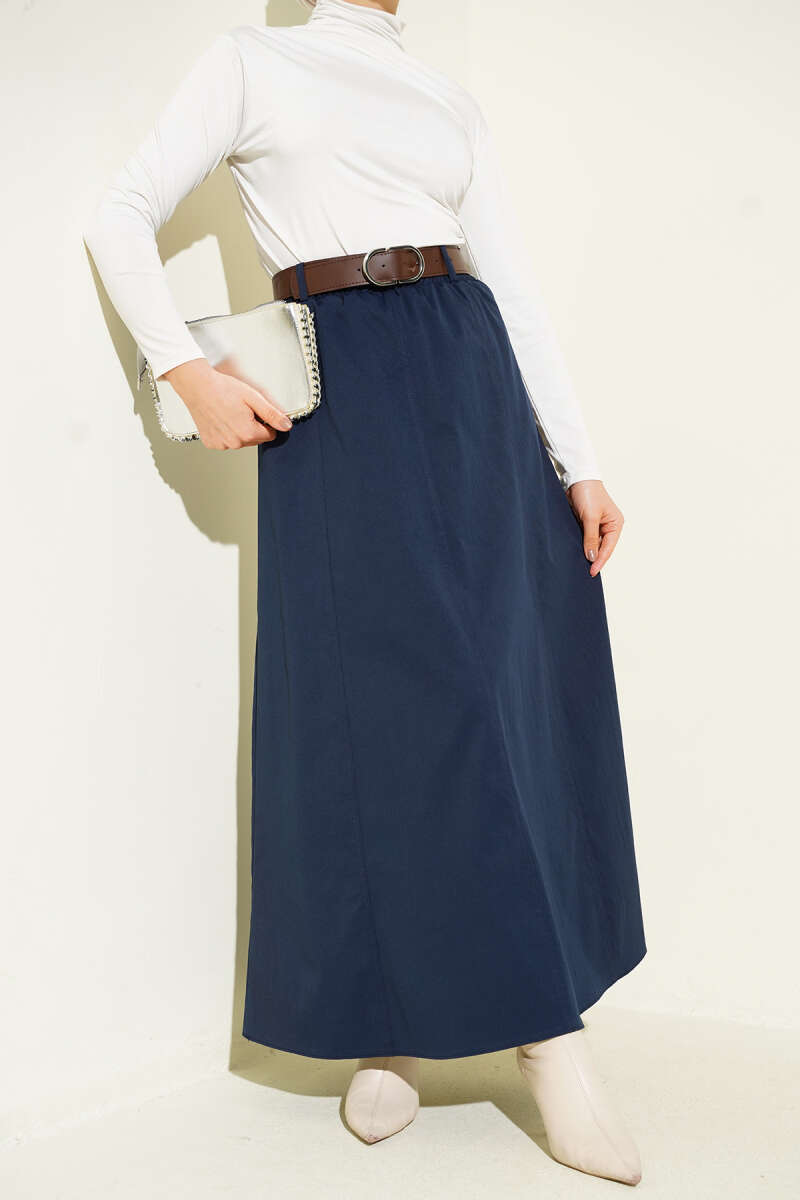 Beli Lastikli Basic Kloş Etek